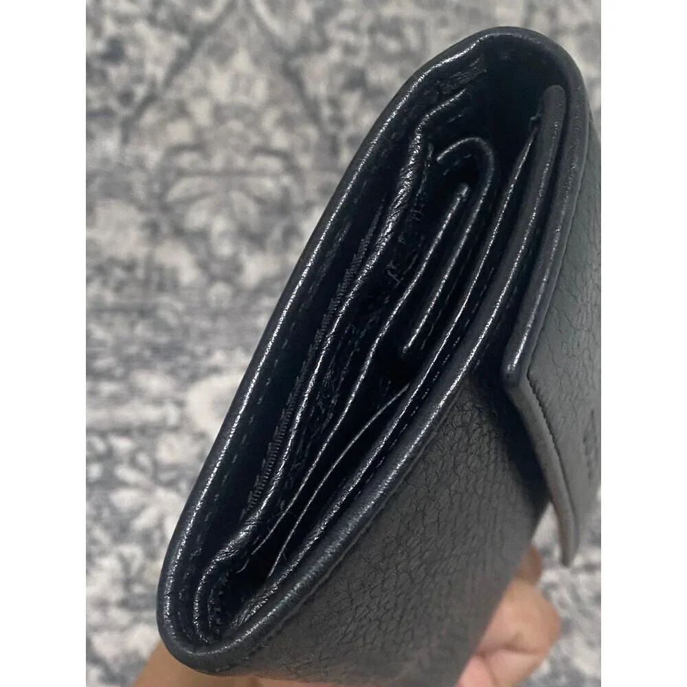 Gucci Black Leather French Trifold Wallet
